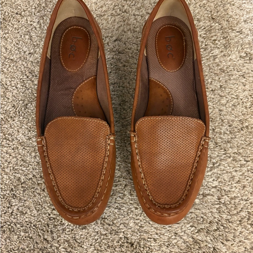 b.o.c. Tan Leather Slip-On Loafers